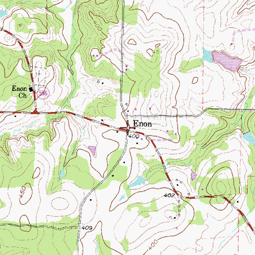 Topographic Map of Enon, TX