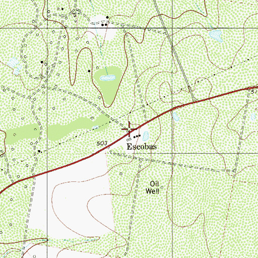 Topographic Map of Escobas, TX