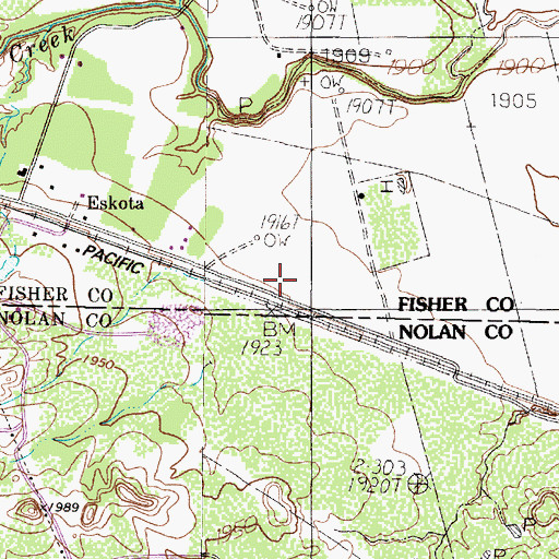 Topographic Map of Eskota, TX