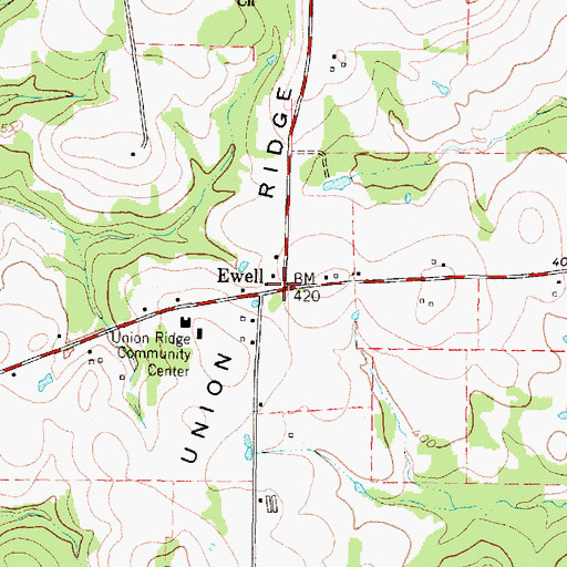 Topographic Map of Ewell, TX