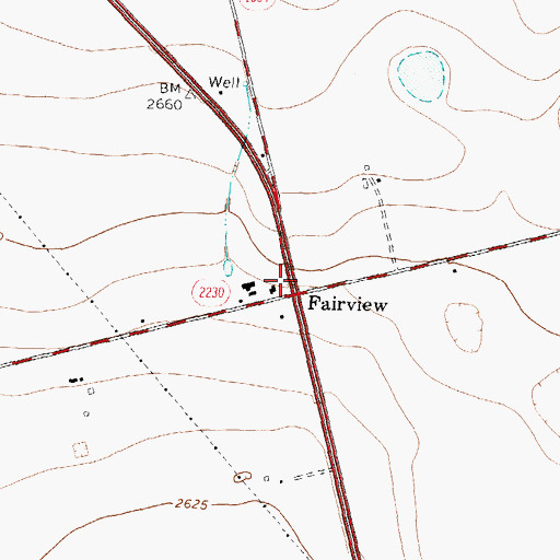 Topographic Map of Fairview, TX