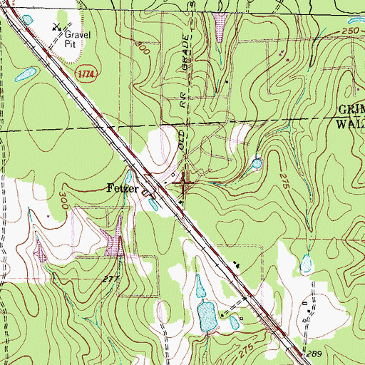 Topographic Map of Fetzer, TX