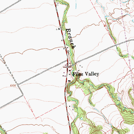 Topographic Map of Files Valley, TX