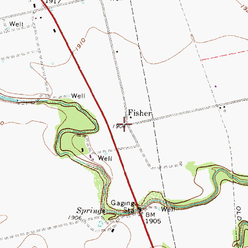 Topographic Map of Fisher, TX