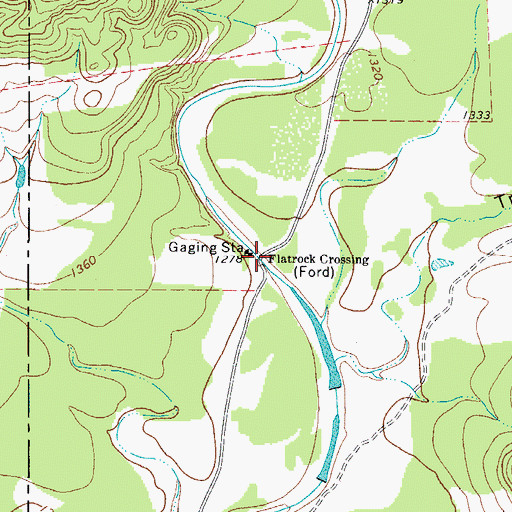 Topographic Map of Flatrock Crossing, TX