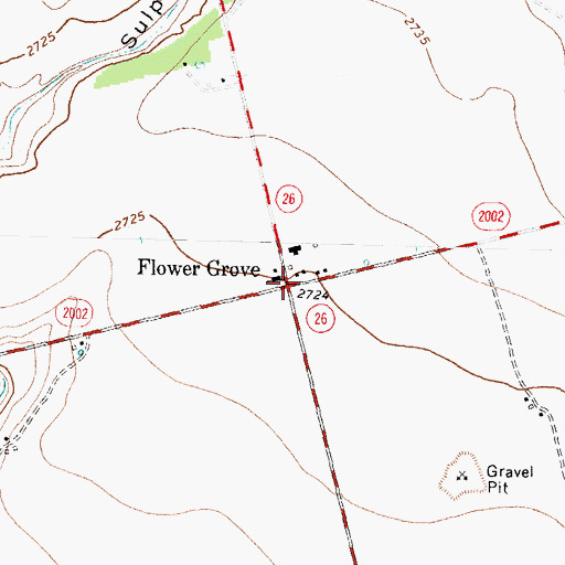 Topographic Map of Flower Grove, TX