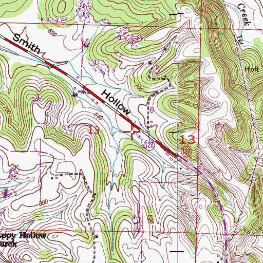Topographic Map of Elkwood Church, AL