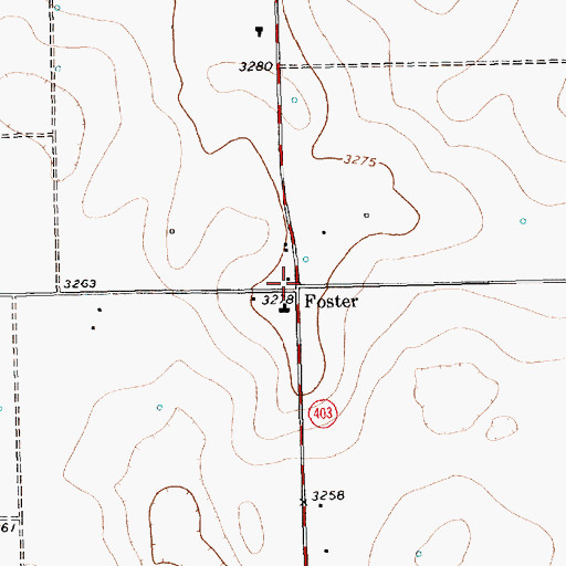 Topographic Map of Foster, TX
