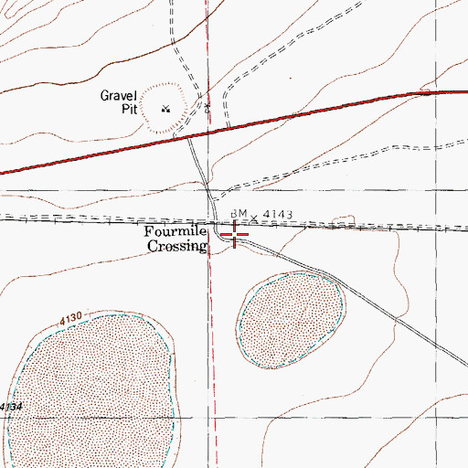 Topographic Map of Fourmile Crossing, TX