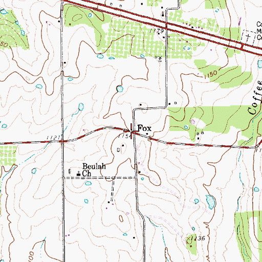 Topographic Map of Fox, TX
