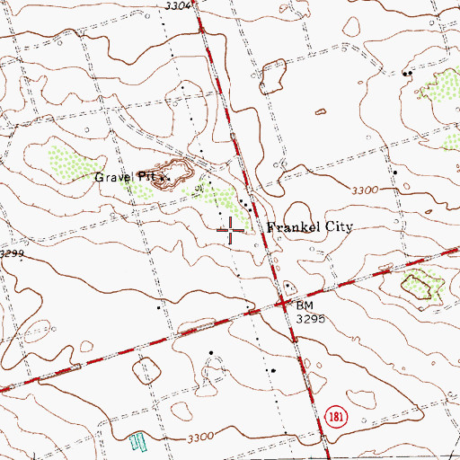 Topographic Map of Frankel City, TX