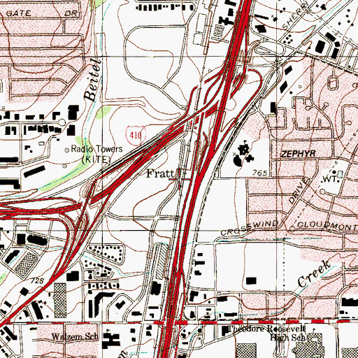 Topographic Map of Fratt, TX