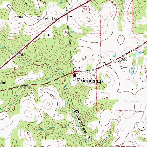 Topographic Map of Friendship, TX
