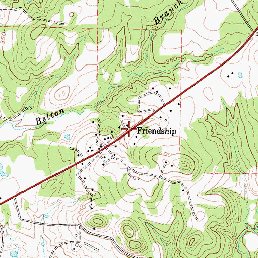 Topographic Map of Friendship, TX