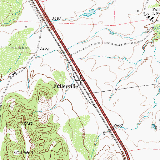 Topographic Map of Fullerville, TX
