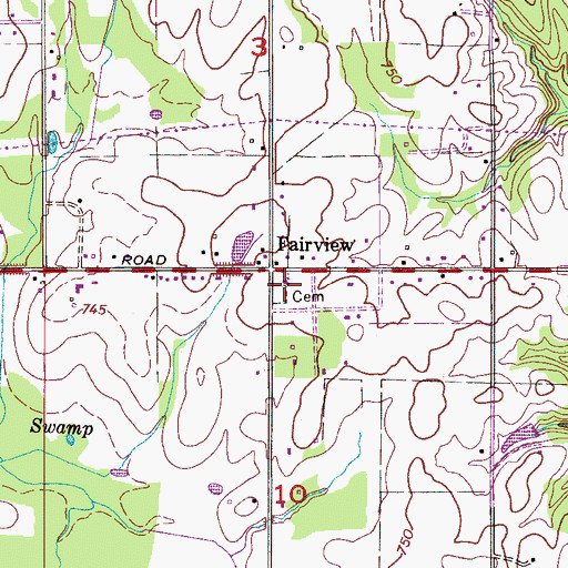 Topographic Map of Fairview Baptist Church, AL