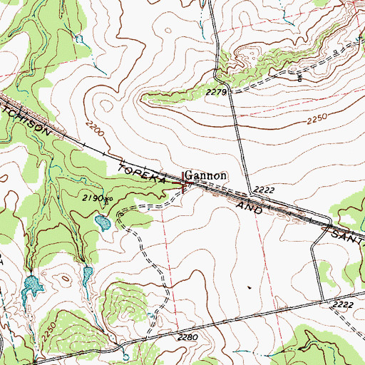 Topographic Map of Gannon, TX