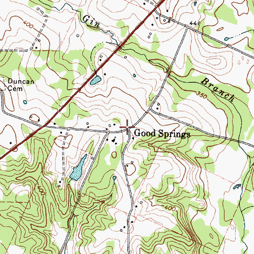 Topographic Map of Good Springs, TX