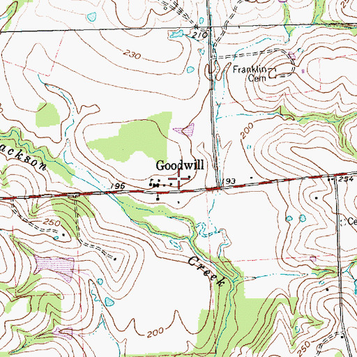 Topographic Map of Goodwill, TX