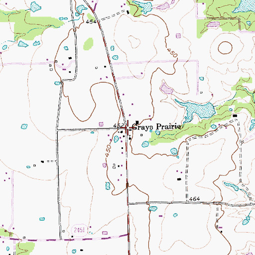 Topographic Map of Grays Prairie, TX