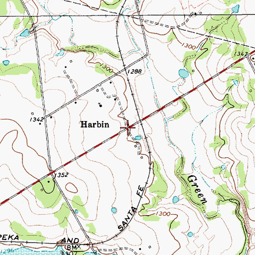Topographic Map of Harbin, TX