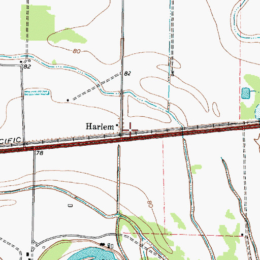Topographic Map of Harlem, TX