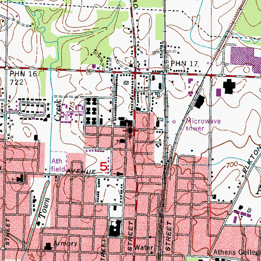 Topographic Map of First United Pentecostal Church, AL