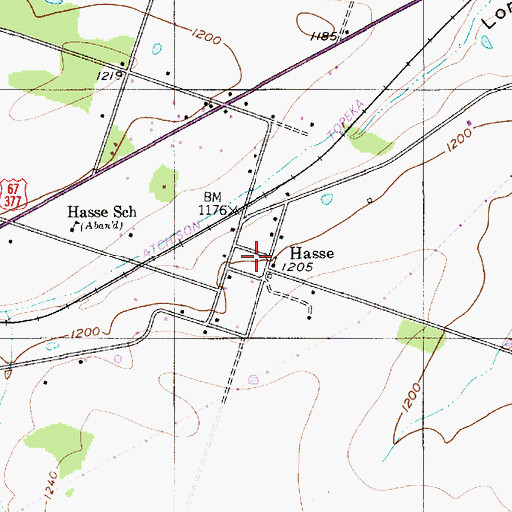 Topographic Map of Hasse, TX