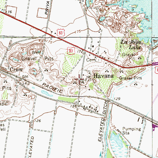 Topographic Map of Havana, TX