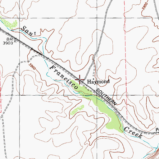 Topographic Map of Haymond, TX