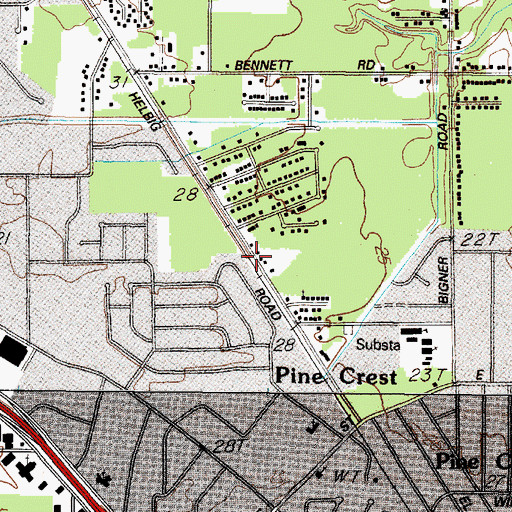 Topographic Map of Helbig, TX