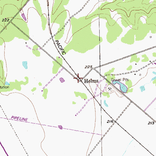 Topographic Map of Helms, TX