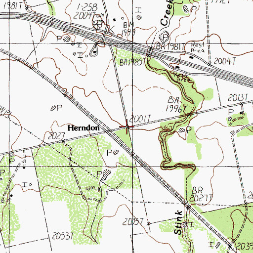 Topographic Map of Herndon, TX