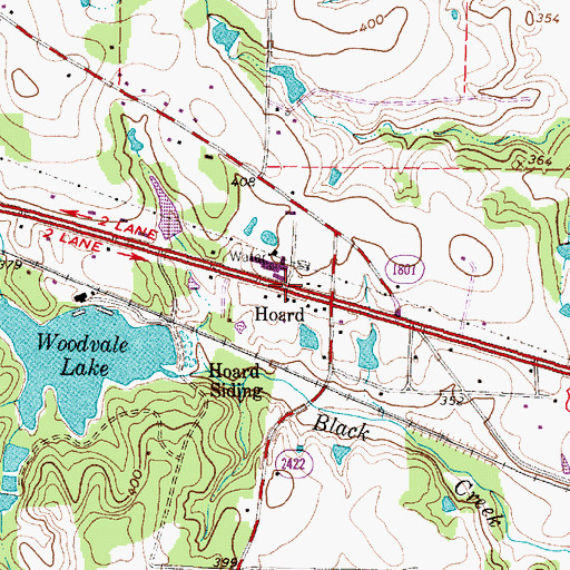 Topographic Map of Hoard, TX