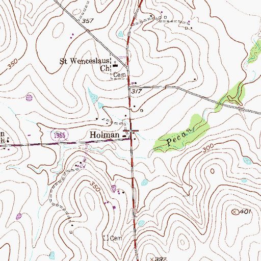 Topographic Map of Holman, TX