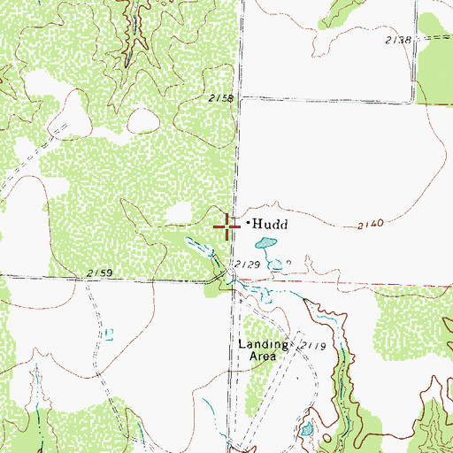 Topographic Map of Hudd, TX