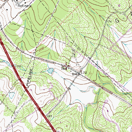 Topographic Map of Ike, TX