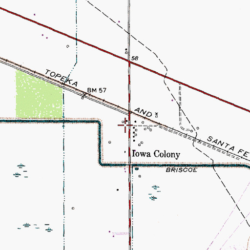 Topographic Map of Iowa Colony, TX