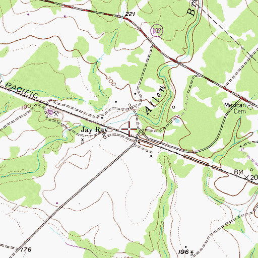 Topographic Map of Jay Ray, TX