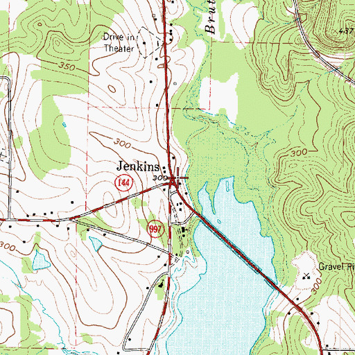 Topographic Map of Jenkins, TX