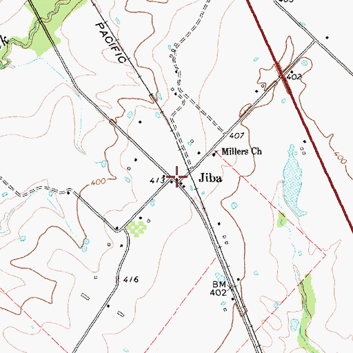 Topographic Map of Jiba, TX