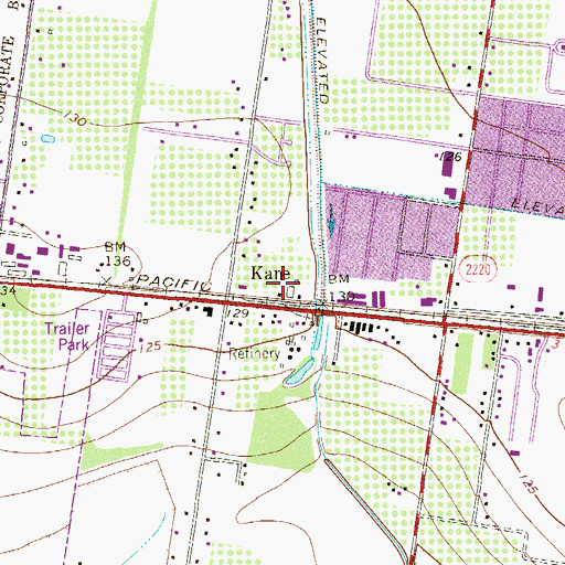 Topographic Map of Kane, TX