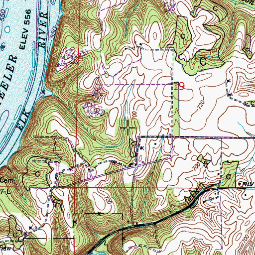 Topographic Map of Hickory Hills, AL