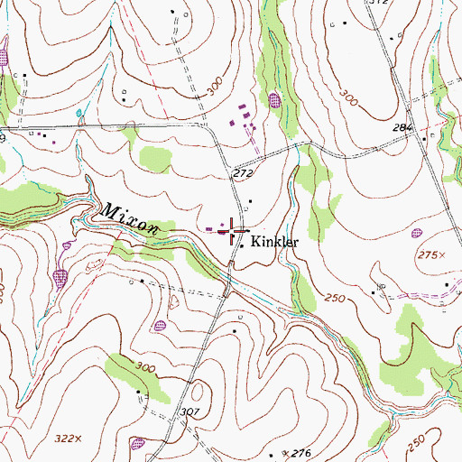 Topographic Map of Kinkler, TX