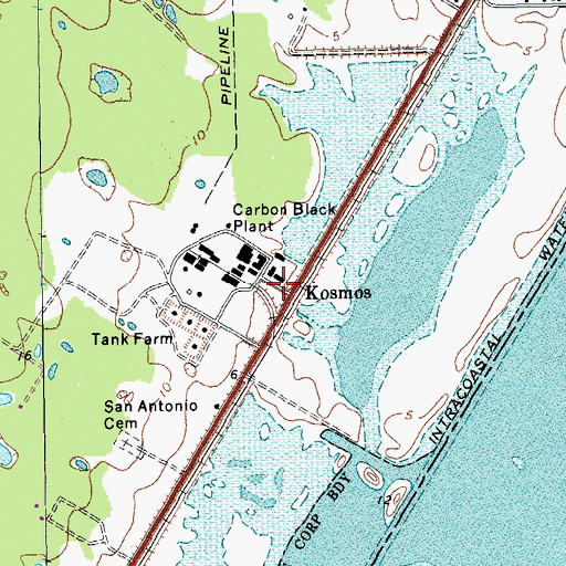 Topographic Map of Kosmos, TX