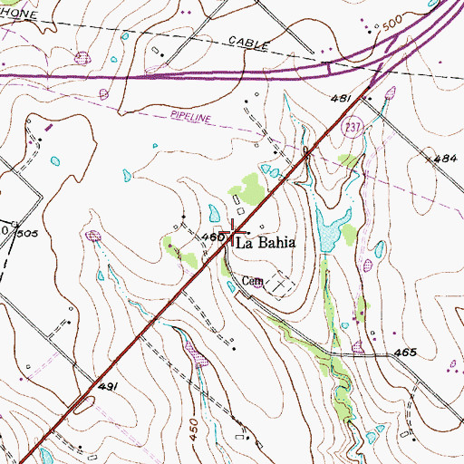 Topographic Map of La Bahia, TX