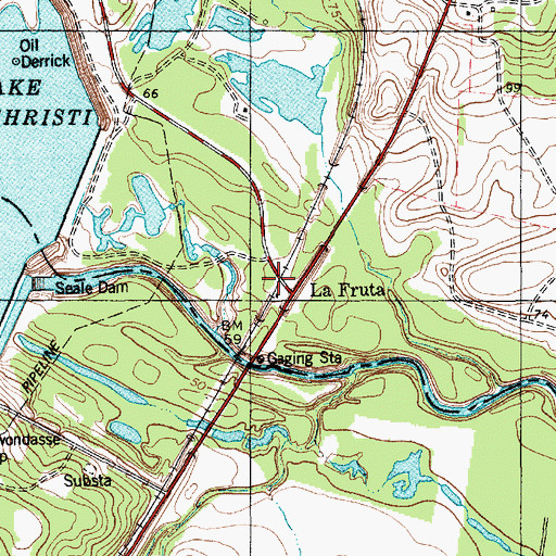 Topographic Map of La Fruta, TX