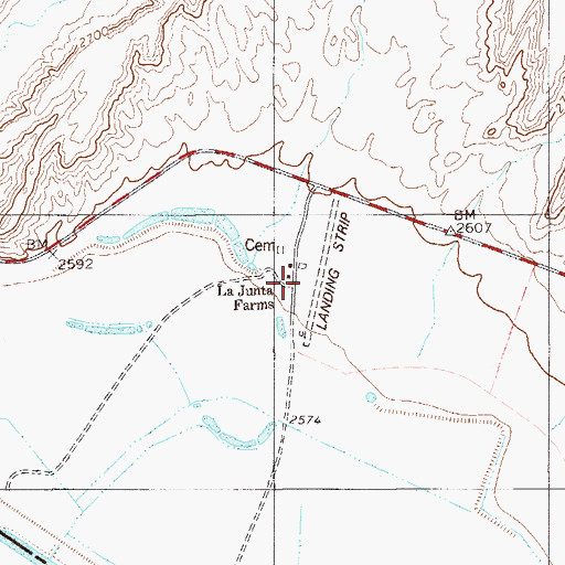 Topographic Map of La Junta, TX