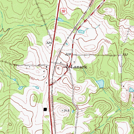 Topographic Map of Lanark, TX