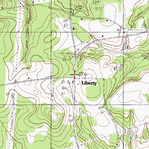 Topographic Map of Liberty, TX